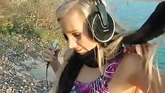 Blonde party girl loves outdoor fucking