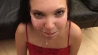 Bukkake for a big young slut!