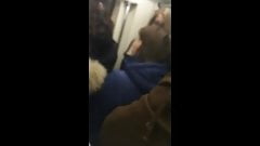 public cumshot on blonde in metro