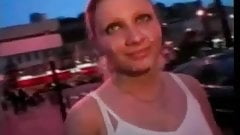 Cute Girl Public Facial Cum Walk