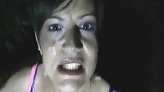 Dirty British slut enjoying multiple cocks whilst dogging