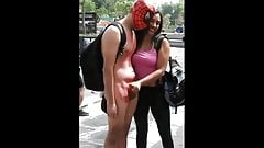 Public Handjob  with Huge Cumshot