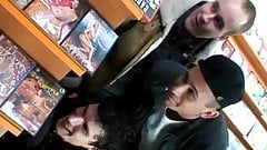 Blonde Slut Gets Load Of Cum Facial At A Video Store