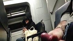 Flash on train with closeup cum