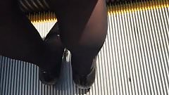 huge load behind the sexy black stocking OL