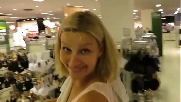 horny german blonde with hairy pussy gets fucked in public changing room