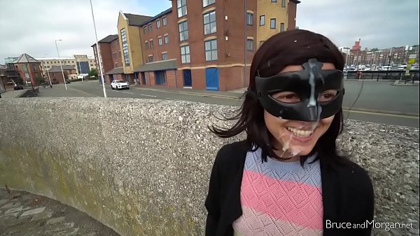 Sweet girl drinks pee in public