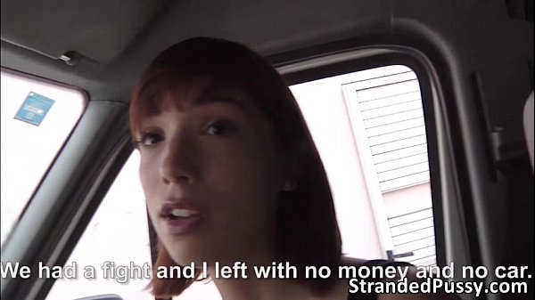 Hottie babe Tina bounces on the drivers big hard cock