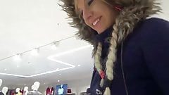 Public blowjob and cumshot in wetlook leggins MDH