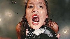 (GGG) Christina’s first Bukkake