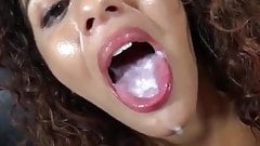 playful tongue cum in mouth