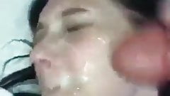 Skinny white 18 yo fucking hard and facialized with cum in mouth