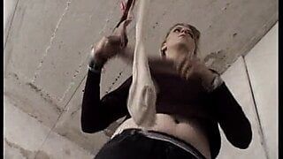 blonde bitch gives her pussy to the work man!