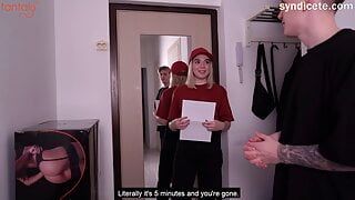 Tanked the delivery girl for getting heavy parcel – theesome with doll – tantaly doll