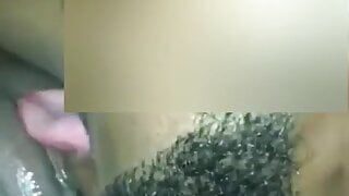 Sucking and licking that chocolate pussy