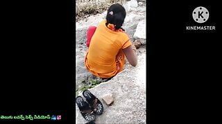 Hyderabad Telugu lovers fucking with voice in jungal on January-2023 republic day Special & bike riding romance