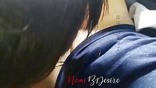 This slutty young wife goes on vacation without her husband and gets filmed in the car swallowing her old school friends cum